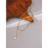 Exquisite Natural Shell Layered Pendant Necklace Stainless Steel - Vico Rena