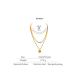 Minimalist Face Portrait Pattern Layered Pendant Necklace 18 K - Vico Rena