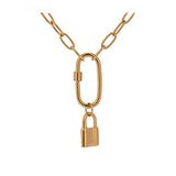 Statement Stainless Steel Jewelry for Women Ellipse Lock Pendant - Vico Rena