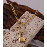 Statement Stainless Steel Jewelry for Women Ellipse Lock Pendant - Vico Rena