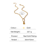Statement Stainless Steel Jewelry for Women Ellipse Lock Pendant - Vico Rena