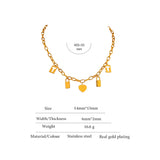 Stylish Heart Lock Geometric Pendant Necklace for Women - Vico Rena