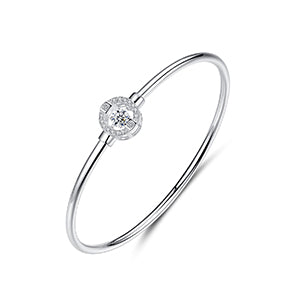 Shiny Jewellery S925 sterling silver fashion lady bracelet with geometric shape inlaid