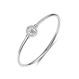 Shiny Jewellery S925 sterling silver fashion lady bracelet with geometric shape inlaid