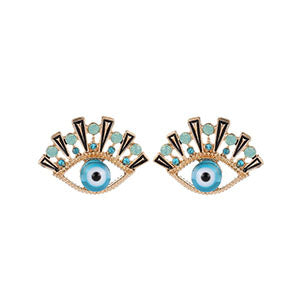 Shiny Jewellery Evil Eyes Earring Stud For Women Cubic Zircon Alloy Shiny