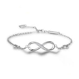 Shiny Jewellery 925 Sterling Silver Infinity Bracelets for Women Adjustable Bracelets