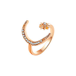 Shiny Jewellery Fashion Cute Elegant Feather Adjustable Crystal Ring