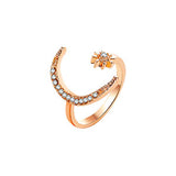 Shiny Jewellery Fashion Cute Elegant Feather Adjustable Crystal Ring