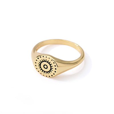 Indian Aesthetic Ring Women Stainless Steel Sun Face Punk Rings - Vico Rena