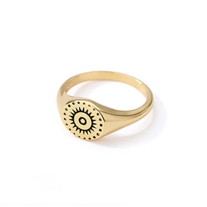 Indian Aesthetic Ring Women Stainless Steel Sun Face Punk Rings - Vico Rena