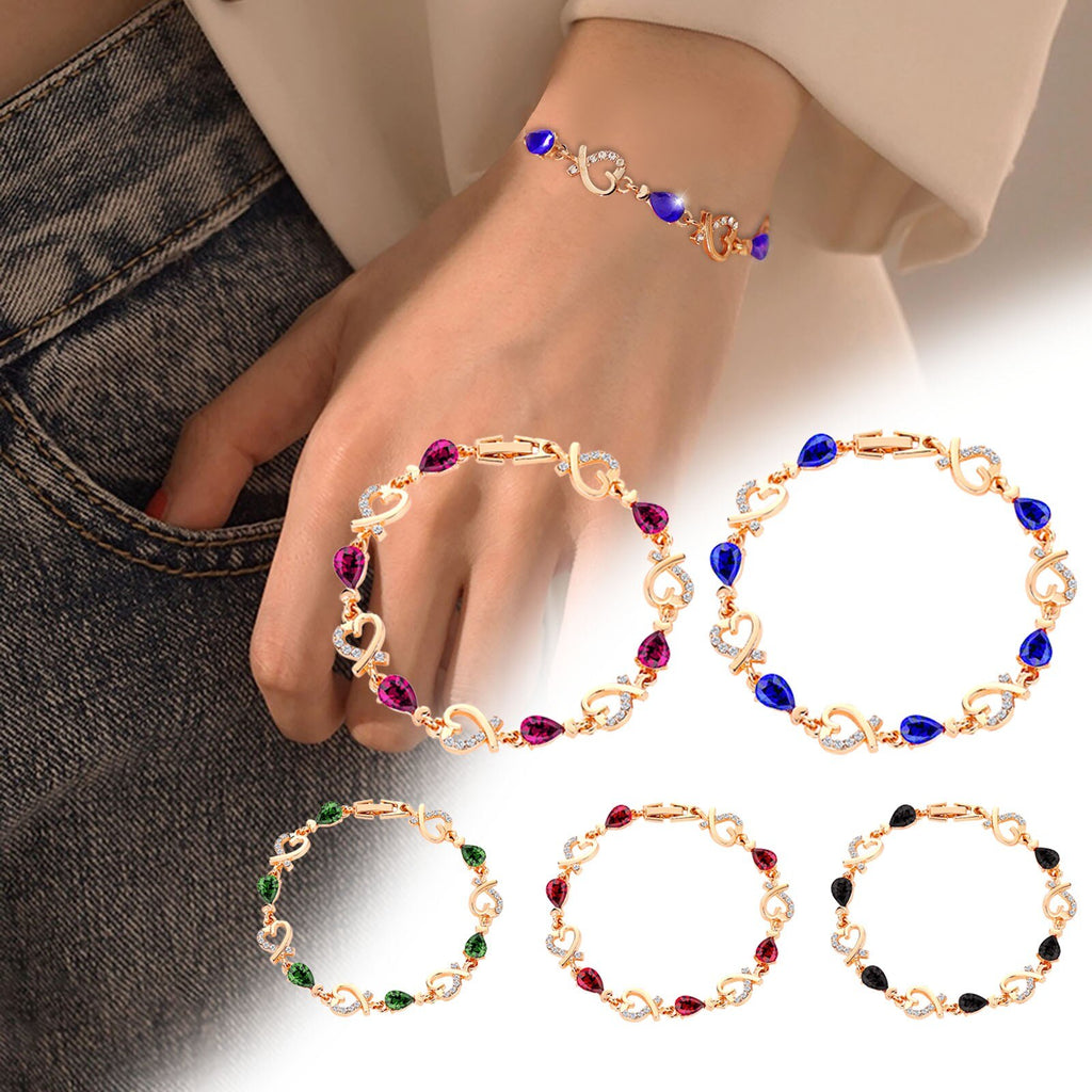 Radiate Love: Shiny Jewellery's Temperament Love Flower Diamond Crystal Bracelet—An Elegant Holiday Gift