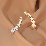 Minimalist Star Heart Clover Charm Long Ear Cuff Climb Feather Stud - Vico Rena