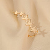 Minimalist Star Heart Clover Charm Long Ear Cuff Climb Feather Stud - Vico Rena