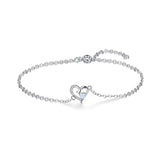 Shiny Jewellery Charm Heart Bracelets for Women Cute 925 Sterling Silver Opal Bracelets
