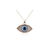 Shiny Jewellery Simple Evil Eye Necklace Thin Pendant Women Jewelry Necklace Crystal