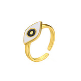 Shiny Jewellery Adjustable Enamel Evil Eye Rings Women Men Punk Jewelry Copper