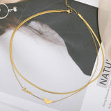 2 Layer Heart Shape Necklaces for Women Gold Chain Charm - Vico Rena