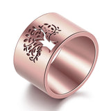 Tree of Life Rings For Women 14mm Wide Wisdom Tree - Vico Rena