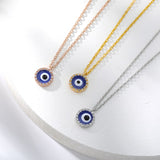 Shiny Jewellery 4 Style Zircon Blue Evil Eye Necklaces For Women  Designer Crystal
