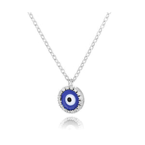 Shiny Jewellery 4 Style Zircon Blue Evil Eye Necklaces For Women  Designer Crystal