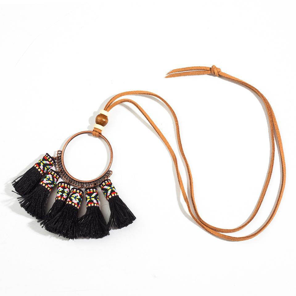 5 Colors Vintage Boho Bohemian Ethnic Tassel Pendant Necklace - Vico Rena