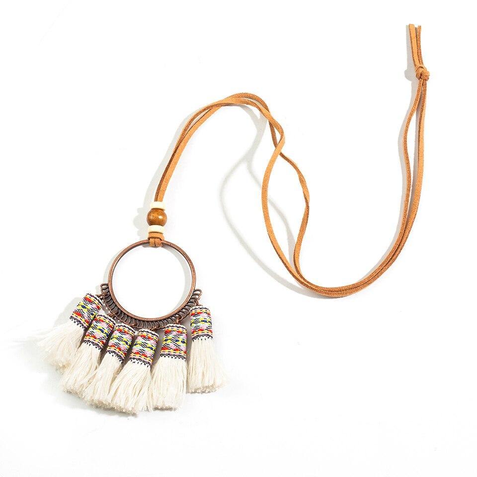 5 Colors Vintage Boho Bohemian Ethnic Tassel Pendant Necklace - Vico Rena