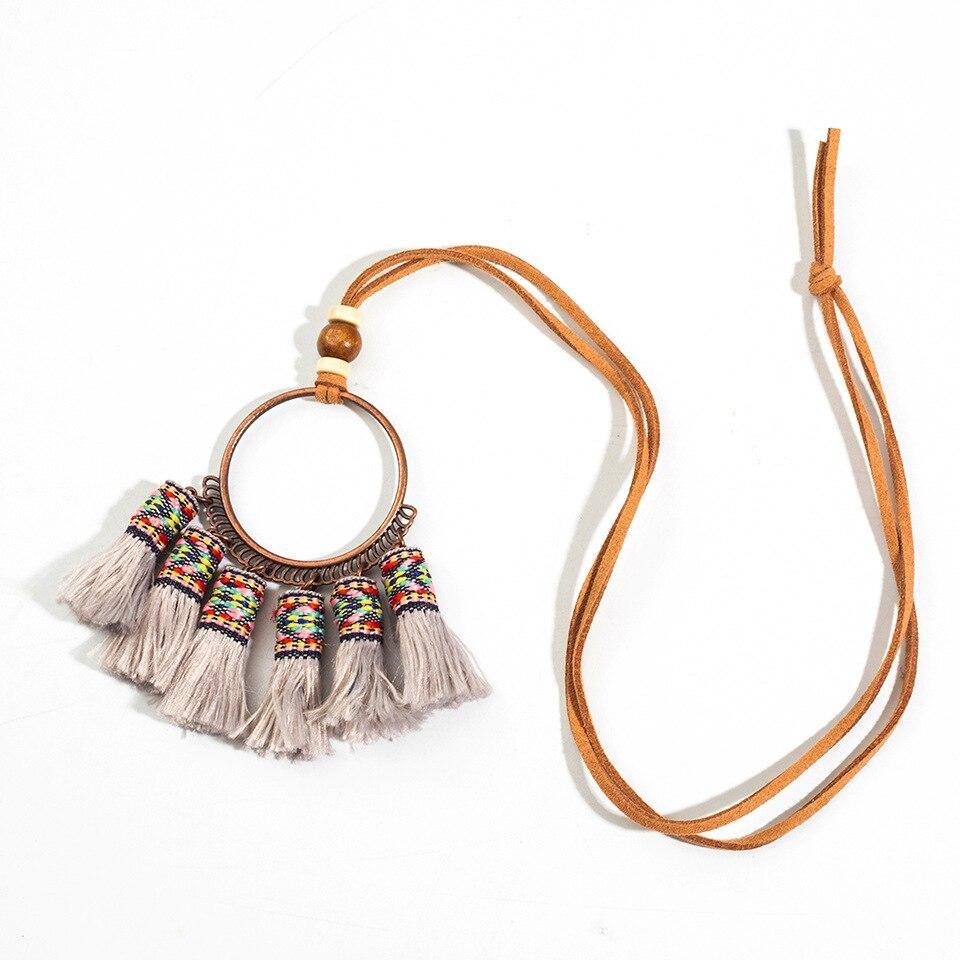 5 Colors Vintage Boho Bohemian Ethnic Tassel Pendant Necklace - Vico Rena
