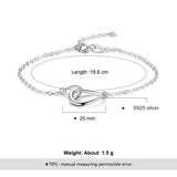 Shiny Jewellery 925 Sterling Silver Bracelet Interlocked Double Water Drop Bracelets