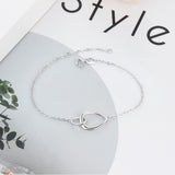 Shiny Jewellery 925 Sterling Silver Bracelet Interlocked Double Water Drop Bracelets