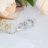 Shiny Jewellery 925 Sterling Silver Intertwined  Heart Bracelet Adjustable Chain