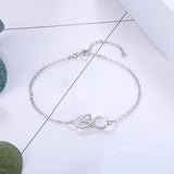 Shiny Jewellery 925 Sterling Silver Opal Bracelets Endless Love Infinity Bracelets