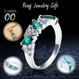 Shiny Jewellery Luminous Crystal Ring for Women Friends Gift