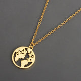 Shiny Jewellery Africa Map With a Heart Choker Gold Sliver Color Stainless Steel Necklace