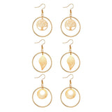 Shiny Jewellery Tree Of Life Earrings Hollow leaves Dangle Women Fashion Jewelry Gift Copper