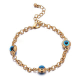 Shiny Jewellery Blue Evil Eye Bracelet Crystal Charm Allah Bracelets for Women