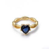 Shiny Jewellery Heart Rings For Women Crystal Finger Ring