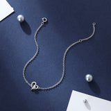 Shiny Jewellery Charm Heart Bracelets for Women Cute 925 Sterling Silver Opal Bracelets