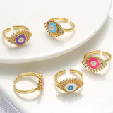 Shiny Jewellery Evil Eye Rings Blue Eye HipHop Punk Shiny Zircon