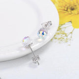 Shiny Jewellery Colorful crystal Ball Ear Jewelry 6/8mm Women Girls Simple