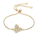 Shiny Jewellery Charm Bracelets For Women Gold Chain Crystal Bracelet Adjustable
