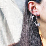 Fashion Butterfly Pendant Earrings Rhinestone Ear Studs - Vico Rena