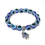 Fashion Silver Color Blue Evil Eye Hamsa Hand Fatima Palm Bracelets - Vico Rena