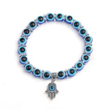 Fashion Silver Color Blue Evil Eye Hamsa Hand Fatima Palm Bracelets - Vico Rena
