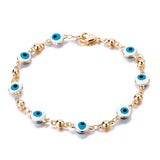 Gold Color Plated Blue Evil Eye Crystal Muslim Charm Islam Bracelets - Vico Rena