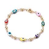 Gold Color Plated Blue Evil Eye Crystal Muslim Charm Islam Bracelets - Vico Rena