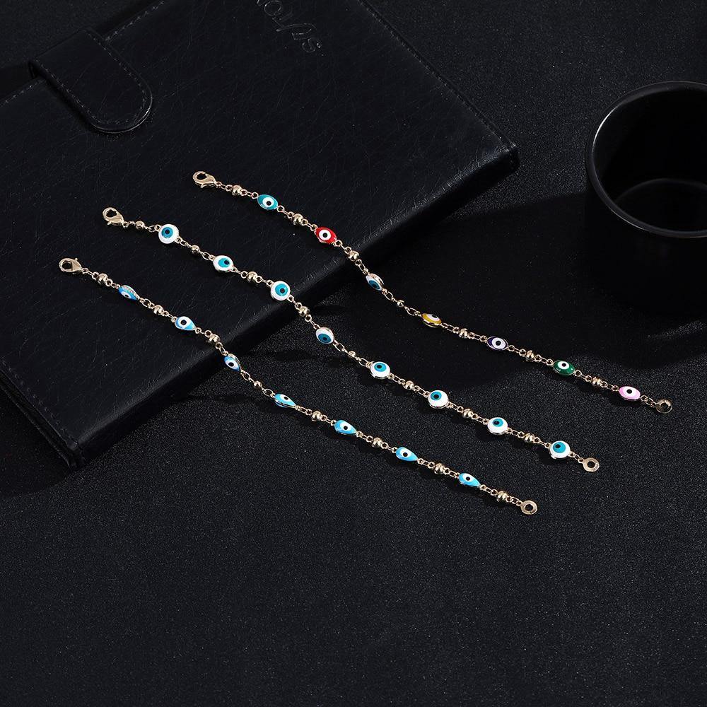 Gold Color Plated Blue Evil Eye Crystal Muslim Charm Islam Bracelets - Vico Rena