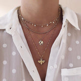 Gold color Choker Necklace for women Cross moon star eye Pendant - Vico Rena