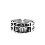Shiny Jewellery Adjustable stainless steel Retro Ruyi Abacus Five Emperors ring