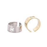 Shiny Jewellery Vintage Butterfly Rings For Women Stainless Steel