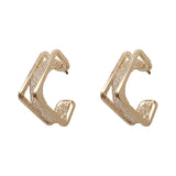 Trend Contrasted Geometric C Shape Dangle Earrings Gold Color - Vico Rena